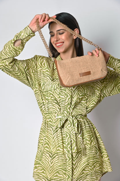 SEVILLE BAGUETTE BAG, JUTE